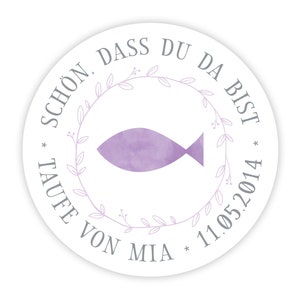 Personalized sticker fish watercolor for communion I baptism I confirmation I image 6