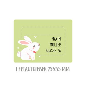 Personalized school sticker set rabbit image 2