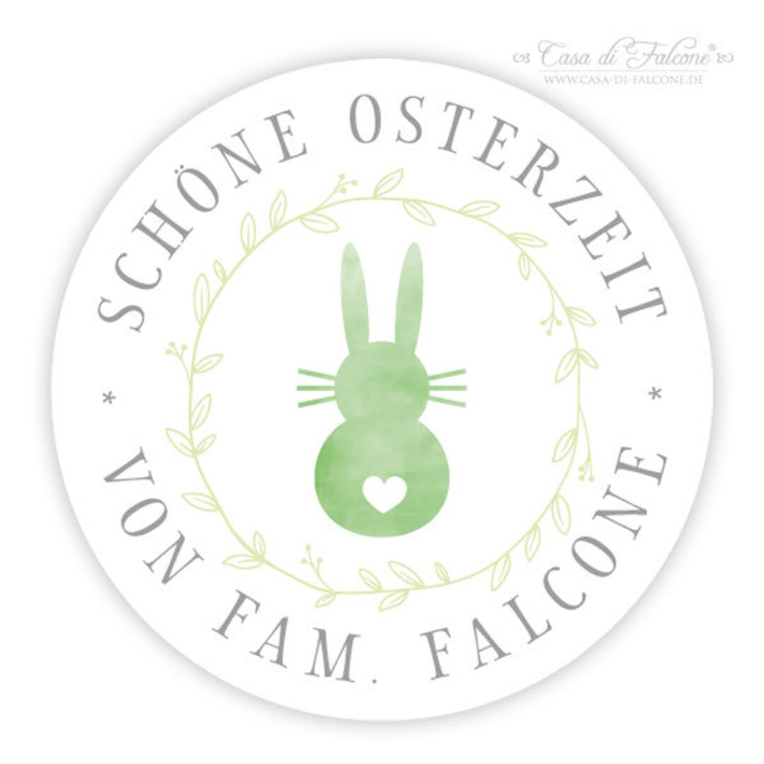 Oster Sticker Personalized Easter Sticker Bunny, Round - Etsy