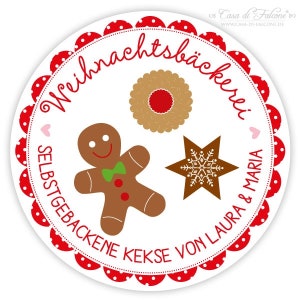 Personalisierte Aufkleber Weihnachtsbäckerei