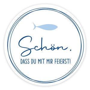 Sticker Communie I Doop I Vormsel Leuk dat je het met mij viert vis, rond