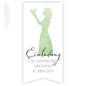 Personalized stickers for communion girls, flags