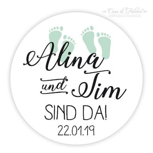 Gepersonaliseerde stickers voor geboortevoeten