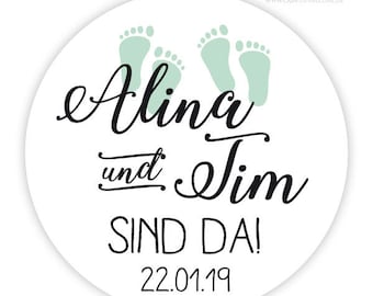 Personalized stickers for birth feet