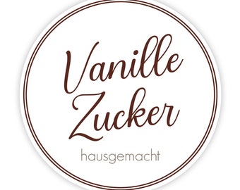 Aufkleber Vanillezucker hausgemacht