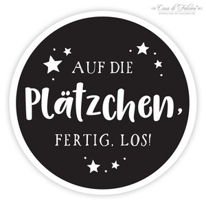 Weihnachtsaufkleber Auf die Plätzchen, fertig, los!