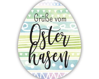 Textaufkleber bunt Grüße vom Osterhasen