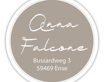runde Adressaufkleber I Textaufkleber I Namensaufkleber Simple, personalisiert