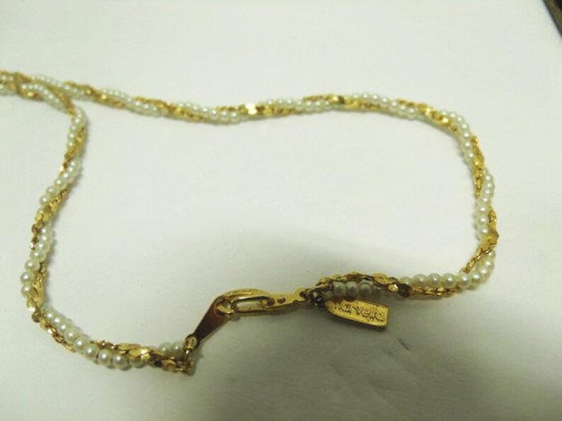 Marvella Twisted Pearl & Gold Necklace White Seed Pearl and Etsy