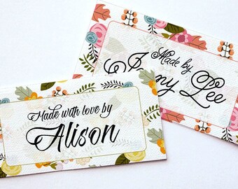 Garden Floral Custom Fabric Labels Sew-on or Iron-on 40 Labels 2 X 1 Uncut  Your Name Added Colorfast 100% Preshrunk Cotton 