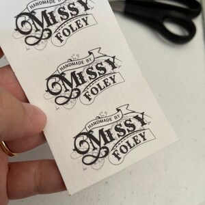 Custom Fabric Labels, Vintage Style, Care Added, 3.25'W x 2.5H, Uncut, Colorfast 100% Cotton, CPSIA Compliant, 9 Per Sheet image 7