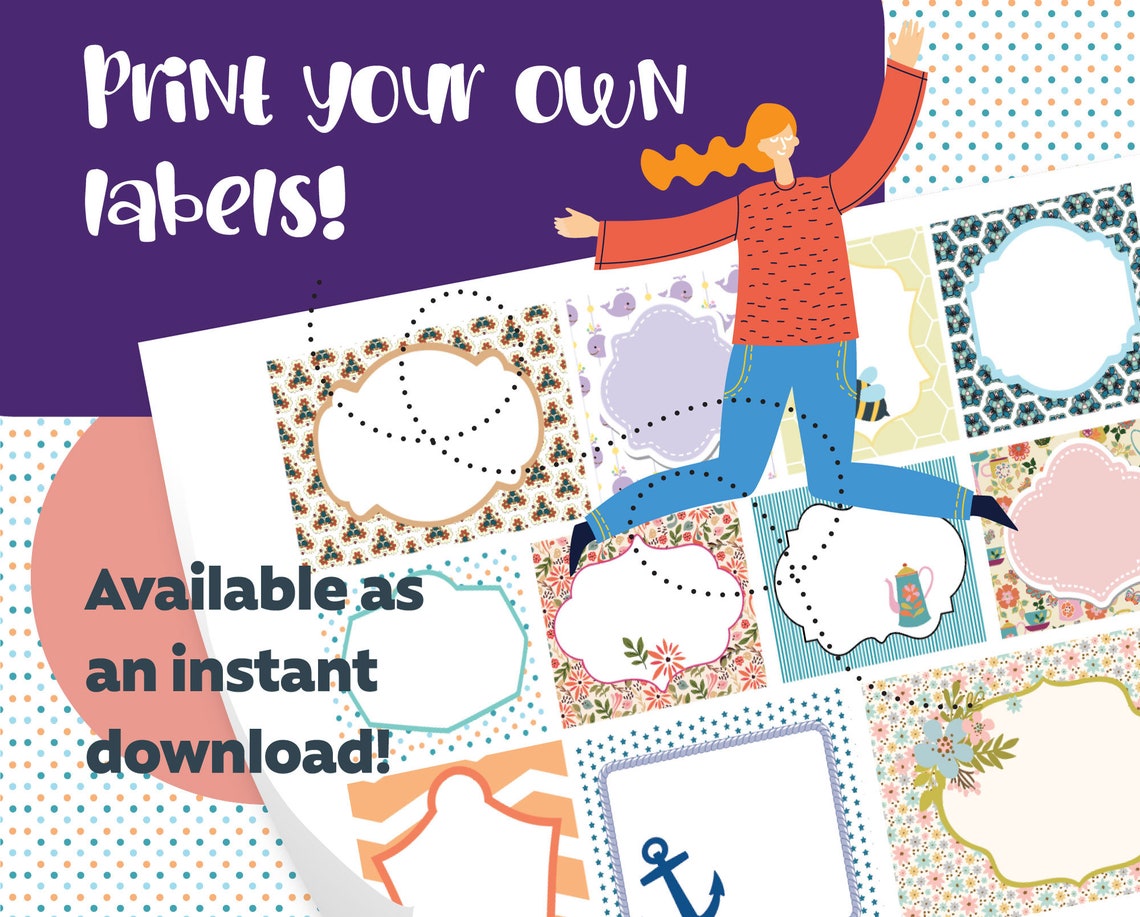 Print Your Own Labels. Digital Download. Instantly Available. Etsy