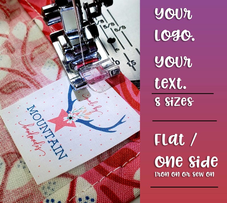 Custom Flat Fabric Labels Your Logo Your Text 100% Cotton | Etsy