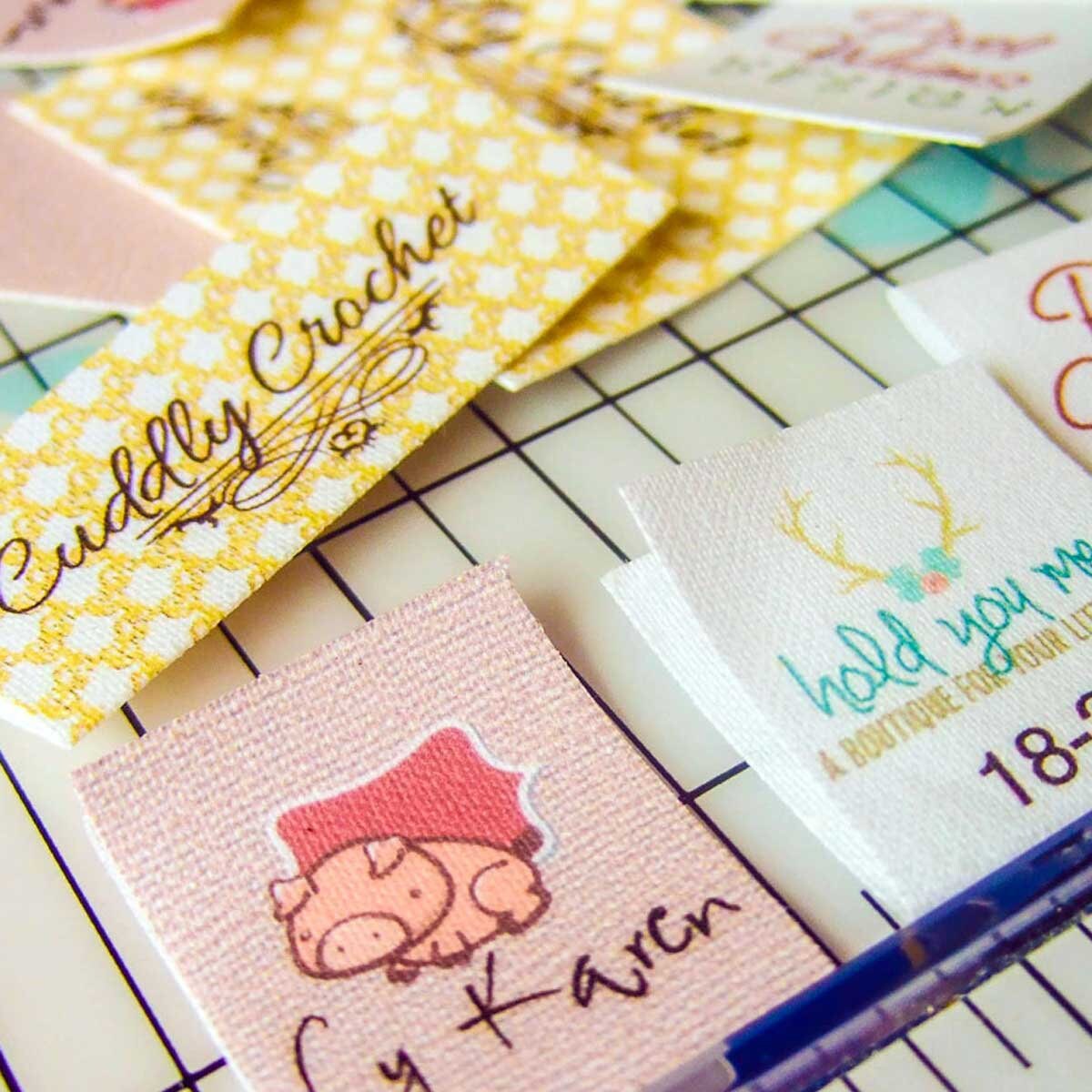 Custom fabric labels that fold over to sew into seams or wrap Etsy