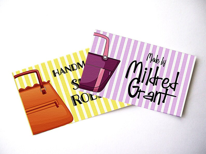 Custom Fabric Labels Featuring Handbags 64 Labels 2 x Etsy