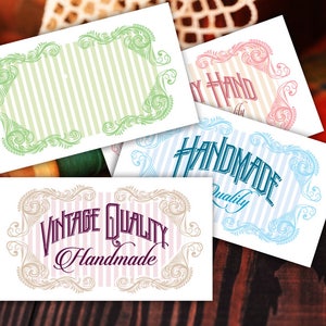 Printable & Editable Laundry Care Tags Vintage Style 3 3.5 x 2 inches DIY on Business Card Paper Beautiful Typography image 2