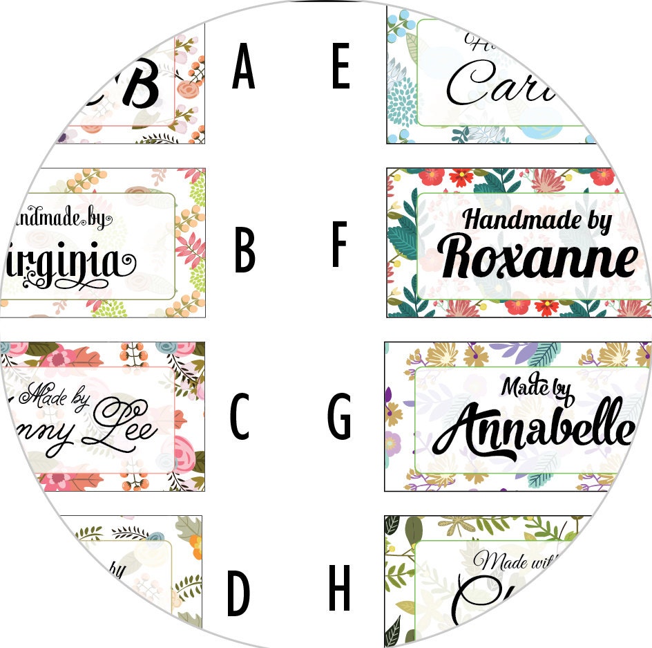 Garden Floral Custom Fabric Labels Sew-on or Iron-on 40 Labels 2 X 1 Uncut  Your Name Added Colorfast 100% Preshrunk Cotton 