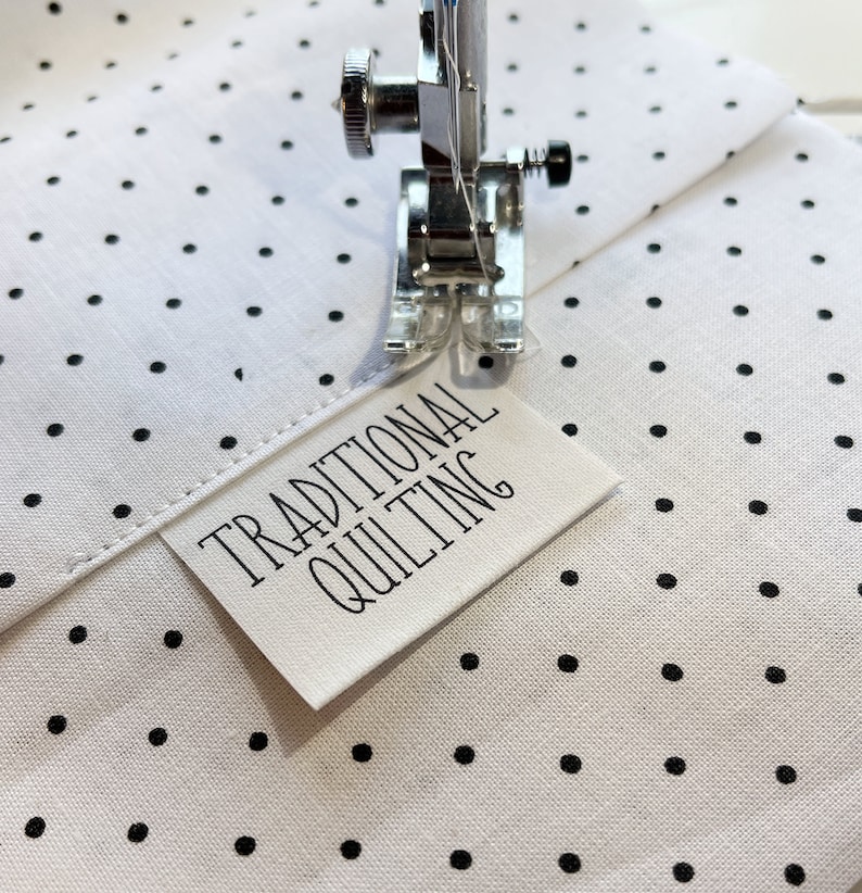 Fold-over Custom Fabric Labels. Place your logo on both sides. These sew-on tags fold and are 100% Cotton and fray resistant. image 2