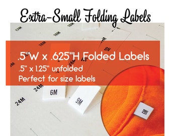 Size Tags for Children’s Clothing • 100% Cotton •Colorfast Ink • For Handmade Items • Sewing, Knitting, Crochet • 120 Tags Per Sheet • Uncut