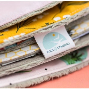 Fold-over Custom Fabric Labels. Place your logo on both sides. These sew-on tags fold and are 100% Cotton and fray resistant. image 3