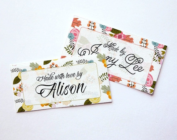 Garden Floral Custom Fabric Labels Sew-on or Iron-on 40 Labels 2 X 1 Uncut  Your Name Added Colorfast 100% Preshrunk Cotton 