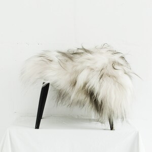 Genuine Icelandic Sheepskin Chair Cover White with Black Ends image 1