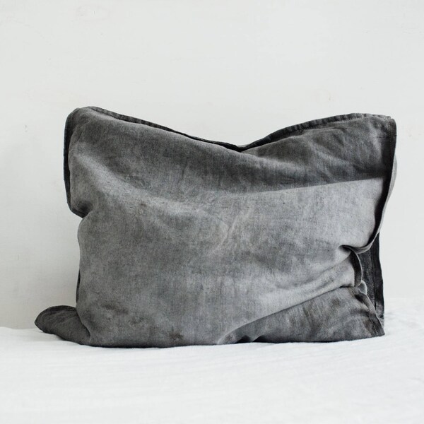 Linen Pillowcase / Decorative Linen Pillow Covers / Pure Linen Pillow Case / Hand Dyed Linen Cushion / Wabi Sabi Pillowcases.