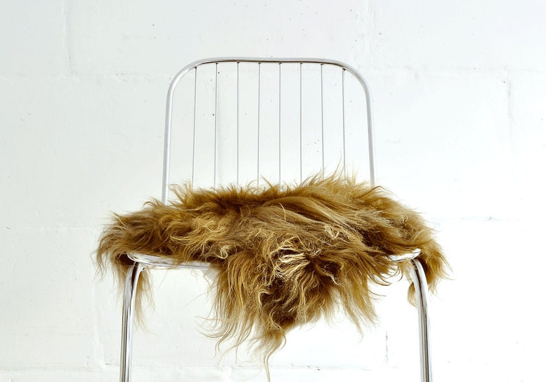 Genuine Icelandic Sheepskin Chair Cover Black and White 40 x 40 Centimeters Sheepskin Chair Throw Shaggy Sheepskin Sheepskin Pelt Throw.