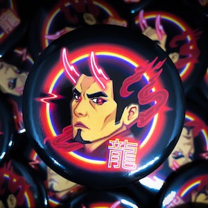 Kiryu Kazuma Dragon Button Pin