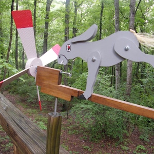 kicking mule whirligig cedar, PT pine; painted, ready to mount - includes 16" mounting post