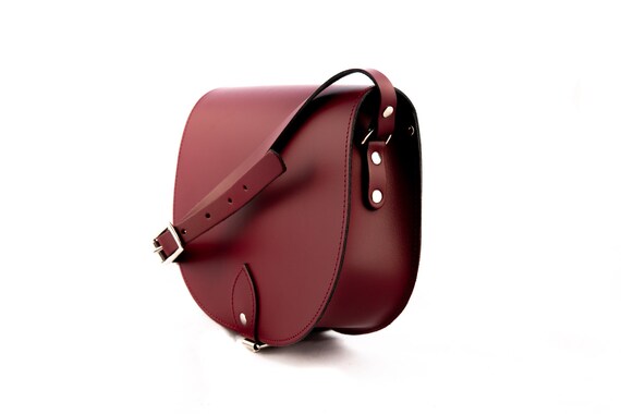 burgundy leather cross body bag
