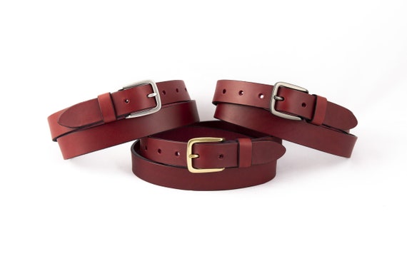 mens burgundy dress belt