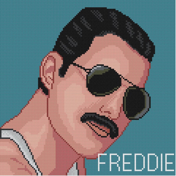 Freddie Mercury cross stitch pattern