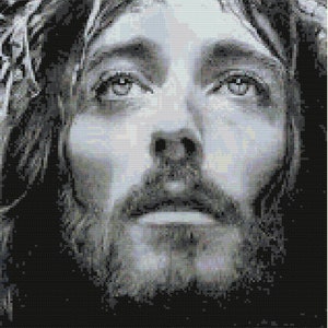 Jesus in Black and White Cross Stitch Pattern