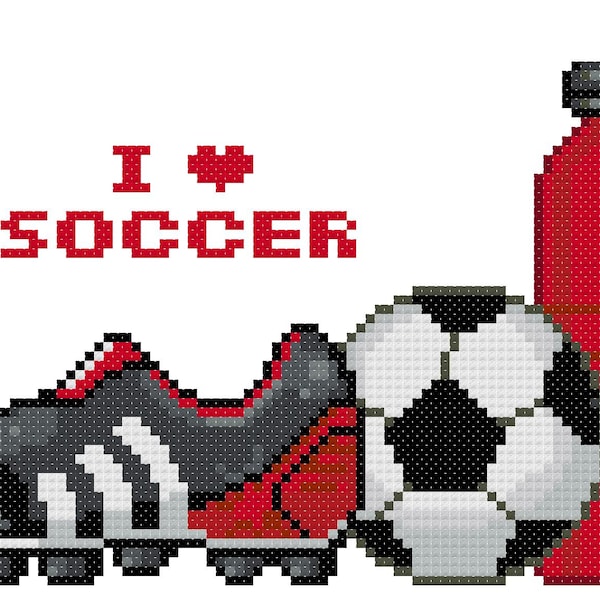 I love soccer cross stitch pattern