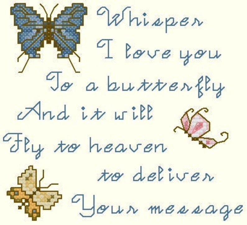 Whisper I Love You Cross Stitch Pattern Etsy