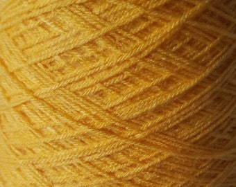 Bright Yellow T1205 Tamm Yarn, 3 PLY Astracryl, Fingerling Weight, Acrylic Knitting Machine Yarn, 1 Pound Cone