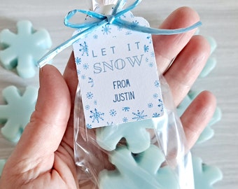 Snowflake Soap Party Favors Set of 12 for Kids' School Parties, Teacher Gift, Stocking Stuffers, Co-worker
