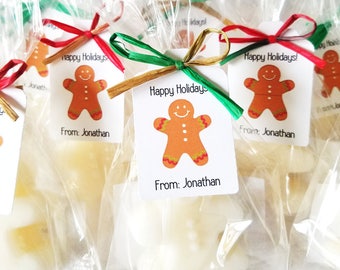 Stocking Stuffer, Gingerbread man Soap, Holiday Gift Favor, Scented Soap, Gifts under 5, Sold in Sets of 12, Choose your Quantity