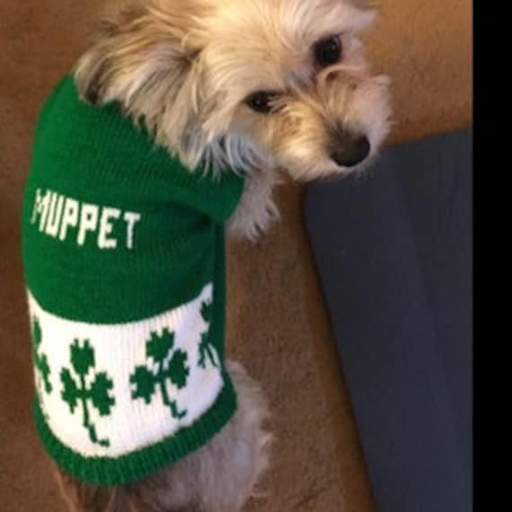 St Patrick s Day Irish Dog Sweater Green Shamrock Pet Shirt