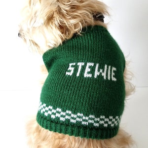 Checkerboard Design Personalized Dog Sweater, Pet Shirt, Dog Fashion Christmas Gift