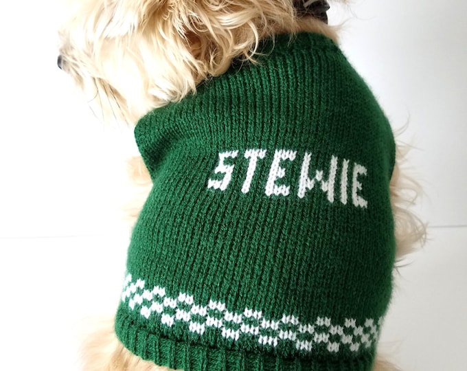 Checkerboard Design Personalized Dog Sweater, Pet Shirt, Dog Fashion Christmas Gift