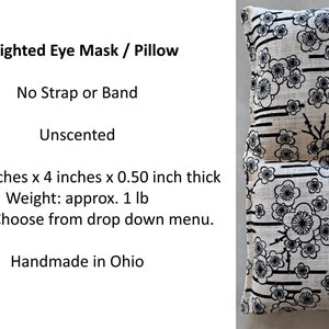 Weighted Eye Mask without Strap, Heat or Cool, Choose Fabric, Yoga Savasana Nidra Eye Pillow Meditation, Teacher Co Worker Gift, Unscented image 8