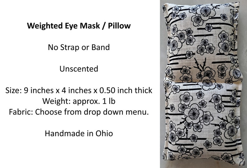Weighted Eye Mask without Strap, Heat or Cool, Choose Fabric, Yoga Savasana Nidra Eye Pillow Meditation, Teacher Co Worker Gift, Unscented image 8