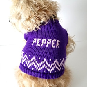 Chevron Stripe Personalized Dog Sweater, Pet Shirt, Dog Fashion Gift