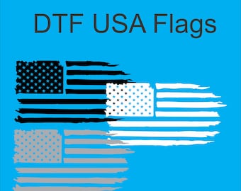 USA American flags distressed DTF ready to print Americas Grunge style flag digital print t shirt sleeve logo