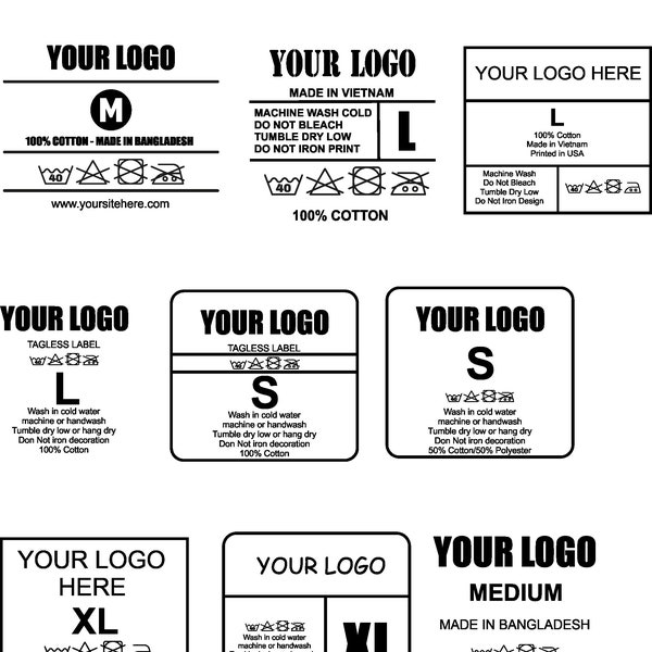 9 Neck label templates, no Canva needed Digital download post create your our neck lables from these templates