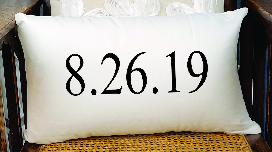 Personalized Wedding Date Pillow Cover Date Pillow Covers Lumbar Pillow
