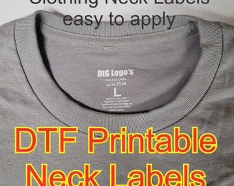 Custom DTF Tagless Clothing Labels: Iron-On Neck Transfers