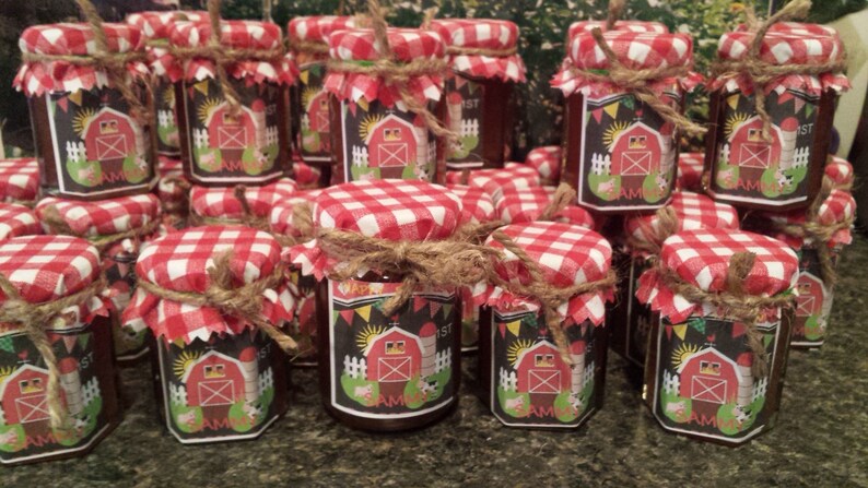 Farm Animals Fun Barn Party Strawberry Sale ** Old MacDonald Farm Barn Favors-1st Birthday Fruit Jam 2 oz Party Birthday favors Party